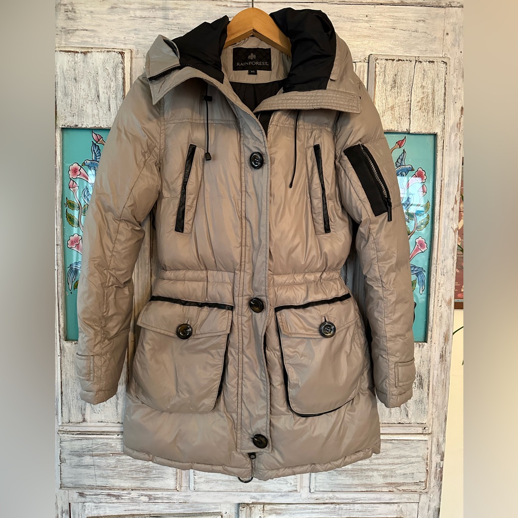 Down Alternative Puffer Coat, Water Resistant, Rainforest Brand, Euc, Xs